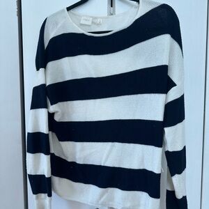 Cyrus Navy and White Striped Women's Sweater